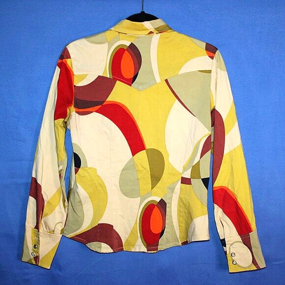 Vintage Central Falls Abstract Print Shirt - Women's Size M - Made in USA - Picture 9 of 10